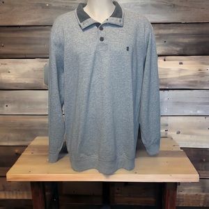 Izod, NWOT Men’s Saltwater Relaxed Classic 4 Button Pullover, Gray, Size XL